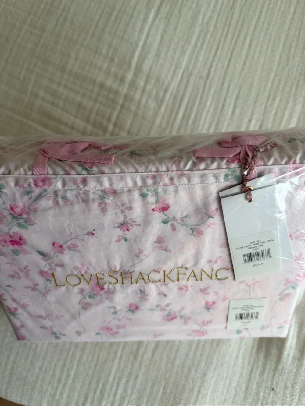 LoveShackFancy Floral 100% Cotton Duvet Cover + Sham Set Parisian Pink Twin/TXL